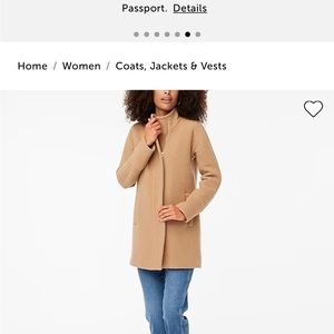 J.Crew Factory City coat in Italian stadium-cloth wool (color-Heather acorn)